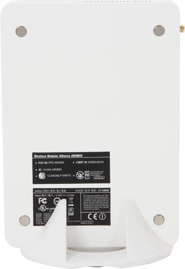 Alt view image 5 of 6 - Foxconn nt-A3500-0h0WWAEQB AMD A45 (Hudson D1) White Mini / Booksize Barebone System