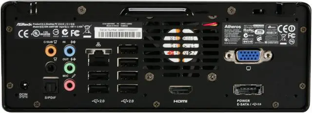 Alt view image 4 of 5 - ASRock ION330-HT-BD NVIDIA ION 1 x HDMI Barebone (OS NOT Included)