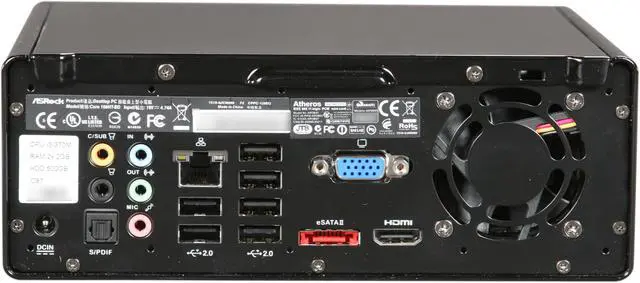 Alt view image 4 of 8 - ASRock CORE 100HT-BD/B2 Intel Socket PGA988 Intel HM55 1 x HDMI Barebone