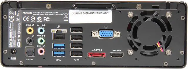 Alt view image 4 of 5 - ASRock CoreHT 252B Intel HM65 1 x HDMI Barebone