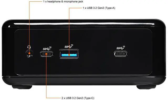 Alt view image 2 of 7 - ASRock Industrial NUC BOX-J6412 Black Mini / Booksize Barebone System
