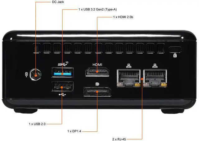 Alt view image 3 of 7 - ASRock Industrial NUC BOX-J6412 Black Mini / Booksize Barebone System