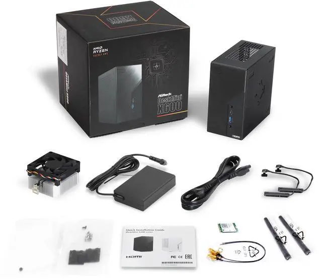 Alt view image 10 of 10 - ASRock DESKMINI X600W/ USB4 Black Barebone System