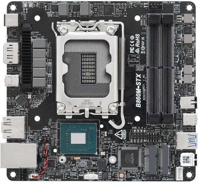 Alt view image 4 of 10 - ASRock Deskmini B860W Intel Socket LGA1851 Black Barebone