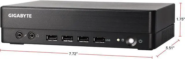 Alt view image 9 of 11 - GIGABYTE BRIX Ultra Compact Mini-PC GB-BSRE-1605 (AMD Ryzen V1605B / Integrated Radeon Vega 8 Graphics / Gigabit LAN / Bluetooth / WIFI / HDMI / USB 3.2