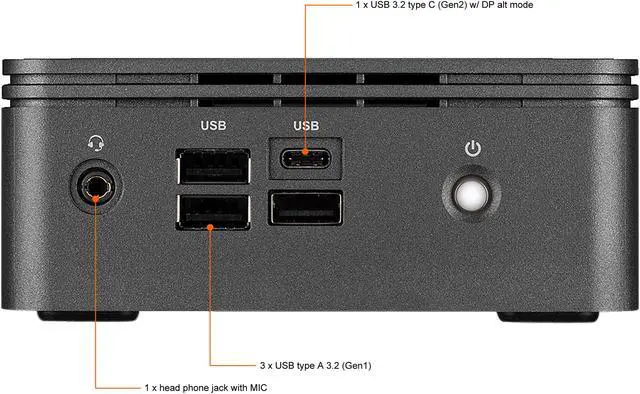 Alt view image 5 of 11 - GIGABYTE BRIX GB-BRR7H-4800-BWUS Ultra Compact PC Kit (AMD Barebone AMD, Include AMD RYZEN R7-4800U CPU)