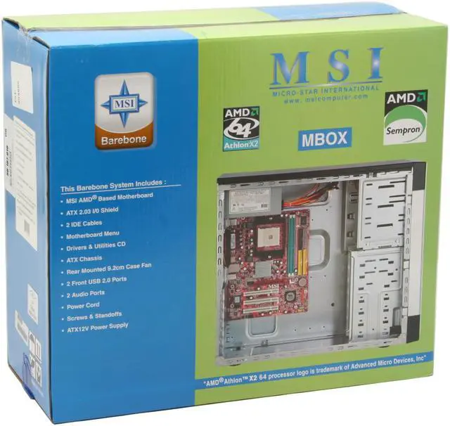 Alt view image 14 of 14 - MSI MBOX K9VGM-V AMD Socket AM2 VIA K9M890 Barebone