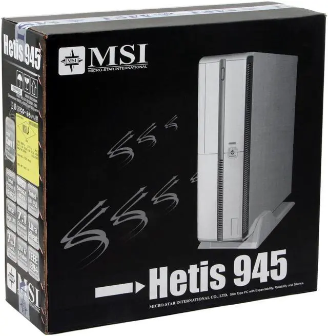 Alt view image 15 of 15 - MSI Hetis 945-E Black Intel Socket T(LGA775) Intel 945GZ Barebone