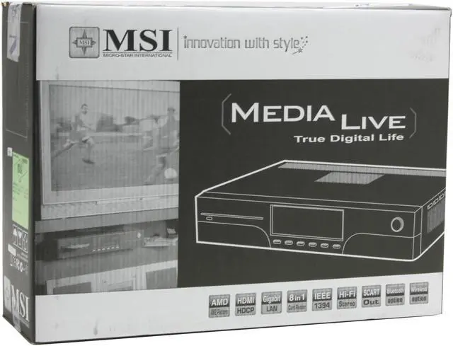 Alt view image 13 of 13 - MSI Media Live AMD Socket AM2 NVIDIA GeForce 6150LE 4 x 240Pin GeForce 6150LE Silver Media Center