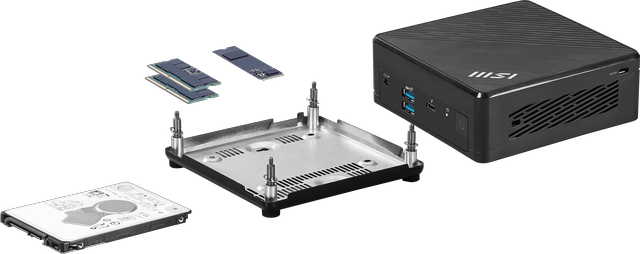 Alt view image 7 of 11 - MSI Cubi 5 1MA-493BUS Black Mini Barebone with intel COre 7 150 CPU, support 2XSO DIMM DDR4 3200 Memory, Thunderbolt 4,Dual LAN,Triple Display support
