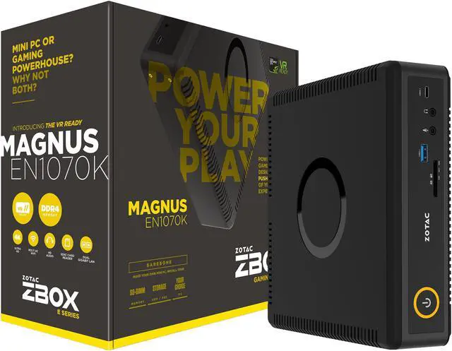 Alt view image 10 of 10 - ZOTAC ZBOX MAGNUS EN1070K Gaming Mini PC, ZBOX-EN1070K-U, Intel Kaby Lake Core i5-7500T Quad-core CPU NVIDIA GeForce GTX 1070 Graphics VR Ready Whisper Quiet Ultra Compact 4K Quad Display Barebones No Memory/Storage/OS