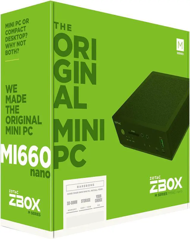 Alt view image 11 of 11 - Zotac ZBOX M Series ZBOX-MI660NANO-U Mini / Booksize Barebone System