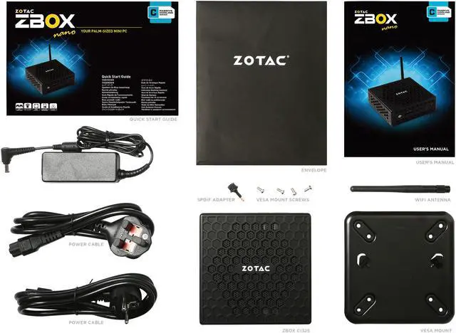 Alt view image 8 of 9 - ZOTAC ZBOX C Series CI325 Nano Passive Cooled Silent Mini PC Intel N3160 Quad-core Intel HD Graphics HDMI VGA DisplayPort No Memory/Storage/OS Barebones System - ZBOX-CI325NANO-U