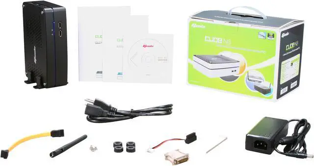Alt view image 7 of 7 - Giada CUBE-N3-D2WB NVIDIA ION Dual Core Atom HDMI+DVI eSATA WiFi Black Booksize Barebone System