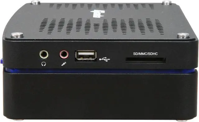 Alt view image 3 of 5 - Giada CUBE-N3-D2OB Intel Atom 330 CPU NVIDIA ION graphics eSATA Black Mini / Booksize Barebone System