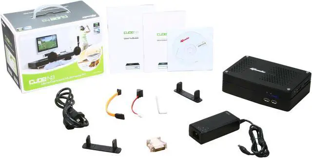 Alt view image 5 of 5 - Giada CUBE-N3-D2OB Intel Atom 330 CPU NVIDIA ION graphics eSATA Black Mini / Booksize Barebone System