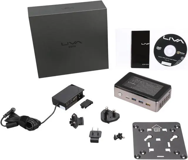 Alt view image 7 of 7 - LIVA Core Mini PC Intel Broadwell Core M-5Y10C SOC 4GB DDR3L 120GB M.2 SSD Fanless No OS