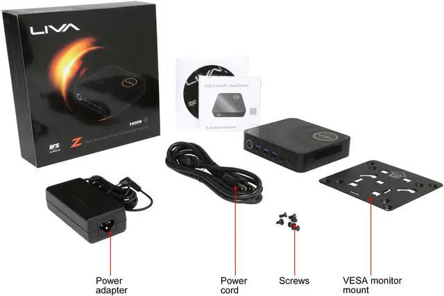 Alt view image 6 of 6 - ECS LIVA Z Mini PC Intel N3350 Fanless Dual LAN 4K UHD Display 4GB DDR3L RAM 32GB eMMC