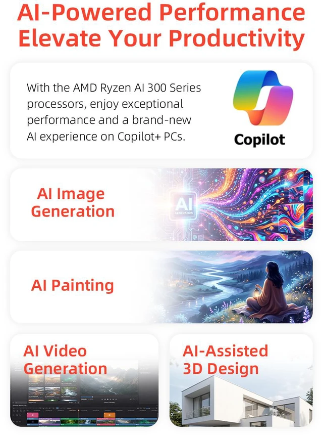Alt view image 18 of 18 - Firebat M1 Mini PC With AMD AI 9 HX 470 12C/24T, 32GB RAM 1TB SSD, WiFi6 BT5.2, Supports up Quad-screen 4K60Hz display, Dual USB4+Oculink, High-Performance Desktop Computer
