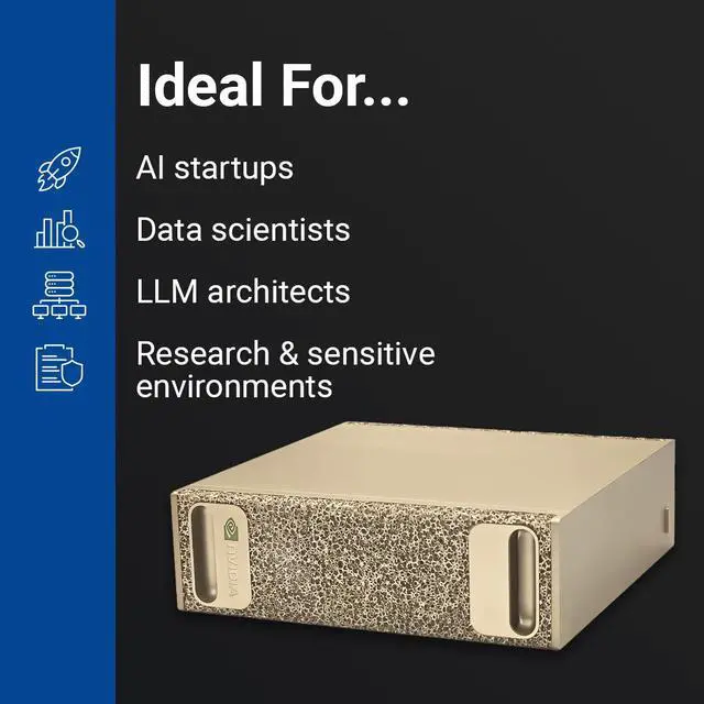 Alt view image 8 of 16 - NVIDIA DGX Spark - NVIDIA GB10 Grace Blackwell Superchip, 128 GB LPDDR5x, 4 TB NVME.M2 SSD