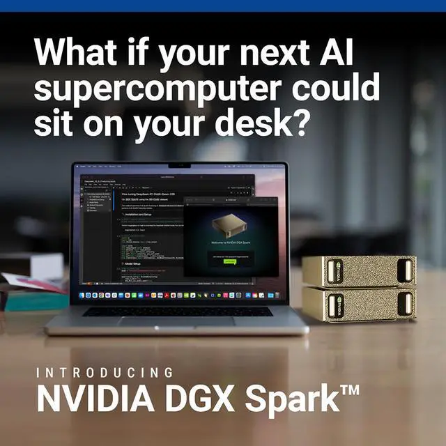 Alt view image 2 of 8 - PNY NVDGXSPARK2PK-KIT NVIDIA DGX Spark 2 Pack (bundle +1 Connecting Cable) - NVIDIA GB10 Grace Blackwell Superchip -128 GB LPDDR5x - ARM Processor - 4TB NVME M.2 SSD Storage WiFi 7
