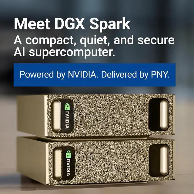 Alt view image 4 of 8 - PNY NVDGXSPARK2PK-KIT NVIDIA DGX Spark 2 Pack (bundle +1 Connecting Cable) - NVIDIA GB10 Grace Blackwell Superchip -128 GB LPDDR5x - ARM Processor - 4TB NVME M.2 SSD Storage WiFi 7