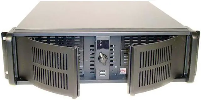 Alt view image 6 of 10 - iStarUSA D-300-35 Black Aluminum / Steel 3U Rackmount Chassis 350W 4 External 5.25" Drive Bays