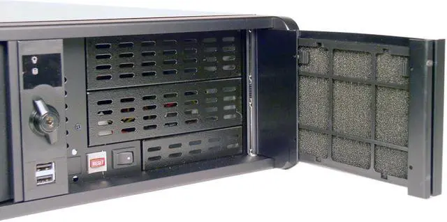 Alt view image 4 of 10 - iStarUSA D-300-35 Black Aluminum / Steel 3U Rackmount Chassis 350W 4 External 5.25" Drive Bays
