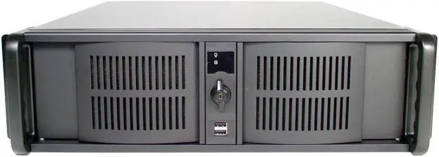 Alt view image 2 of 10 - iStarUSA D-300-35 Black Aluminum / Steel 3U Rackmount Chassis 350W 4 External 5.25" Drive Bays