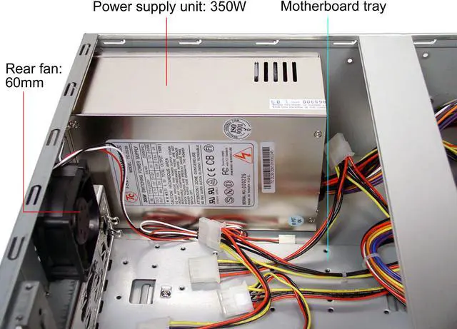 Alt view image 9 of 10 - iStarUSA D-300-35 Black Aluminum / Steel 3U Rackmount Chassis 350W 4 External 5.25" Drive Bays