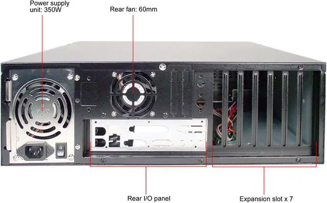 Alt view image 3 of 10 - iStarUSA D-300-35 Black Aluminum / Steel 3U Rackmount Chassis 350W 4 External 5.25" Drive Bays