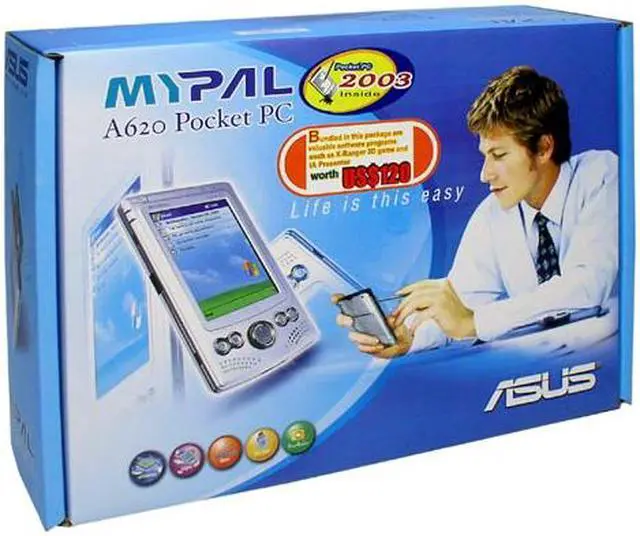 Alt view image 6 of 6 - ASUS A620 World's Smallest Pocket PC with Built-in CF Support Intel XScale PXA255 400 MHz 240 x 320 TFT 3.5" IrDA