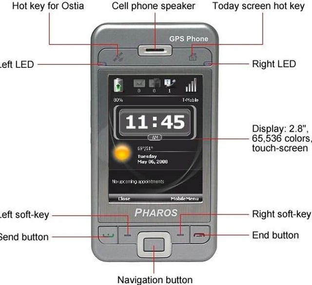 Alt view image 3 of 20 - PHAROS PTL600E Unlocked GPS Phone