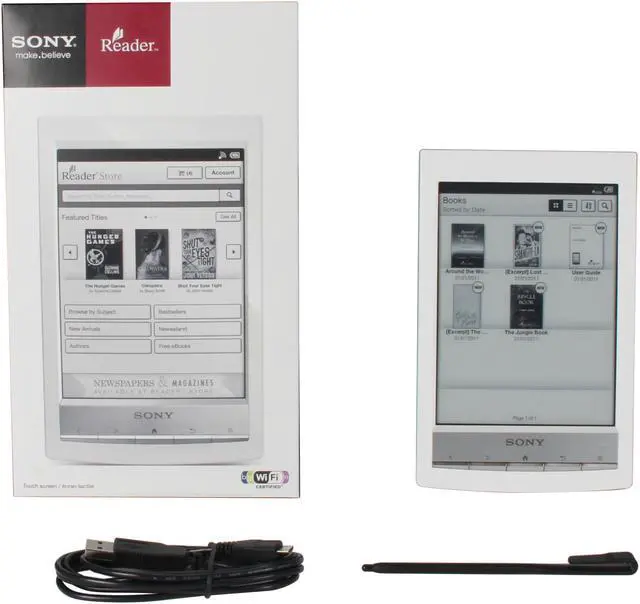 Alt view image 8 of 8 - Sony PRS-T1 6" Ultra-Light Reader with Wi-Fi and Enhanced Touch Screen - White