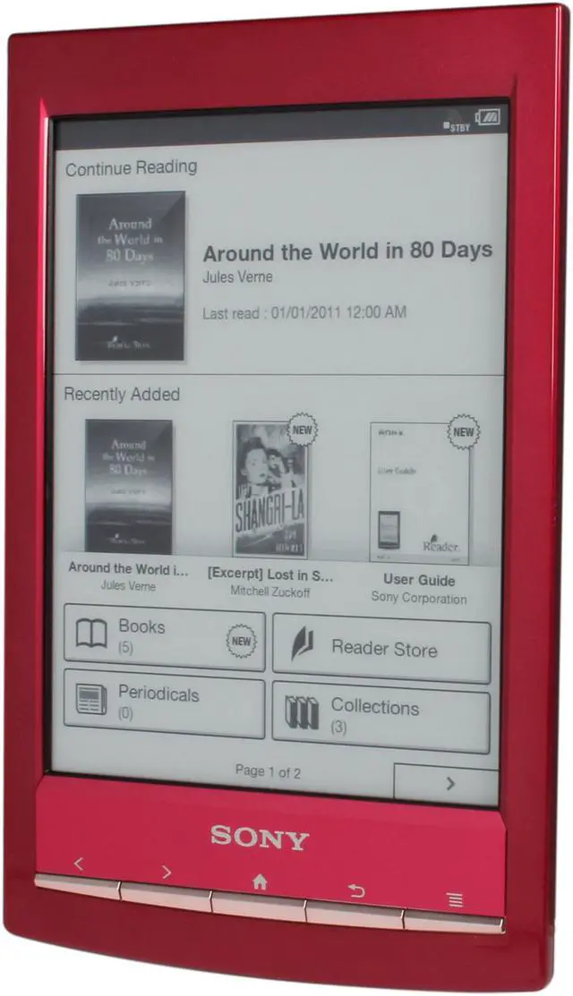 Alt view image 2 of 7 - Sony PRS-T1 6" Ultra-light Reader with Wi-Fi and Enhanced Touch Screen -Red