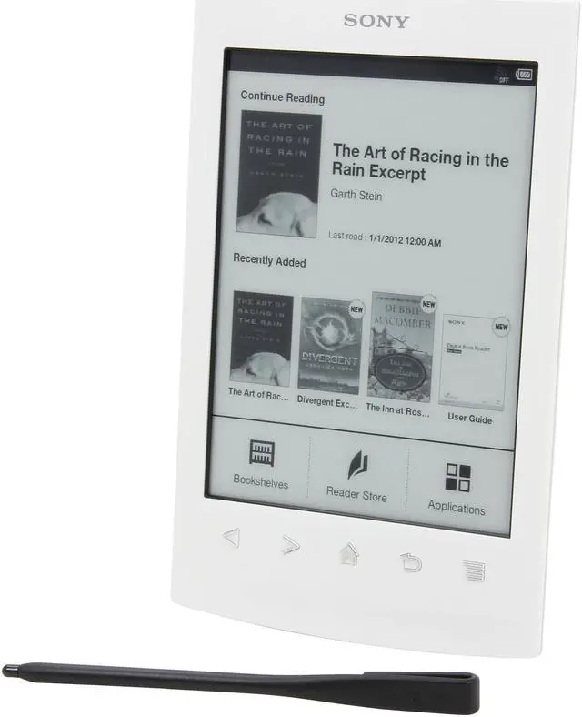 Main image of SONY PRS-T2 6" Reader with Wi-Fi and Public Library Download - White