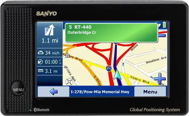 Main image of SANYO 4.0" Easy Street Navigation with Text-to-Speech & TMC