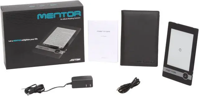 Alt view image 7 of 7 - Astak EB600BLK Mentor E-Book Reader with 6" E-Ink Screen and Multi Language Support, Black