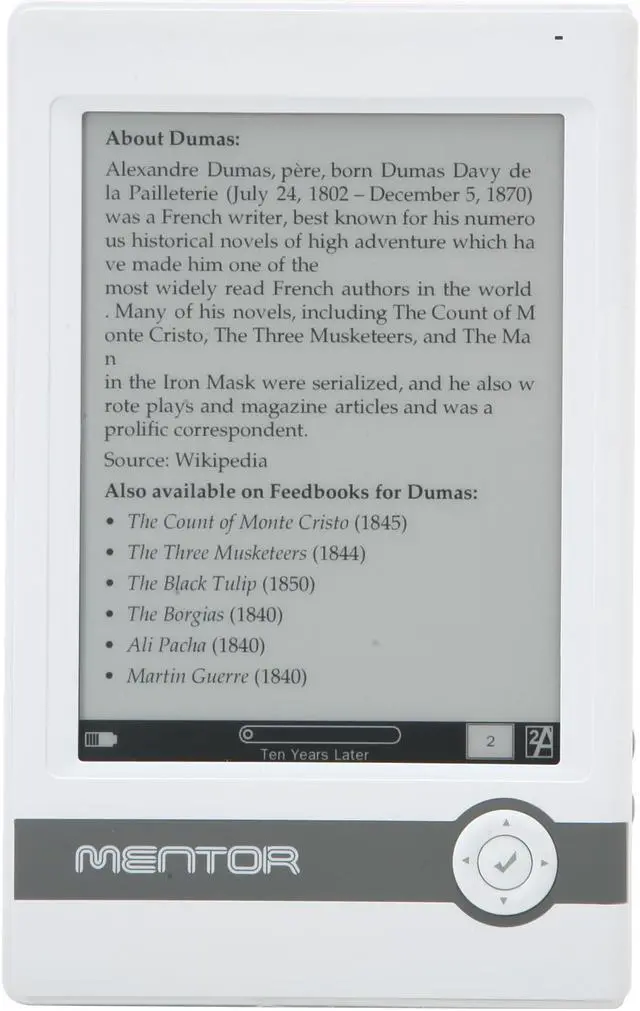 Main image of Astak EB600WHT Mentor E-Book Reader with 6" E-Ink Screen and Multi Language Support, White