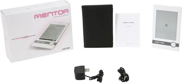Alt view image 4 of 4 - Astak EB600WHT Mentor E-Book Reader with 6" E-Ink Screen and Multi Language Support, White