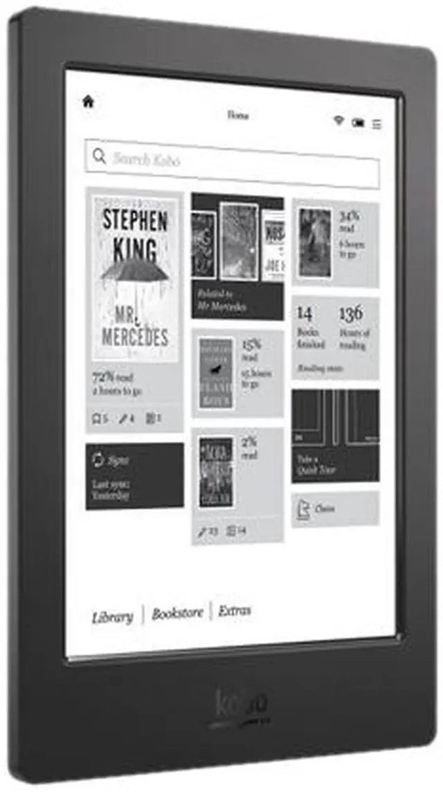 Alt view image 3 of 4 - Kobo Aura H2O E-Book Reader N250-KU-BK-K-EP Non-Intel 1.0 GHz 4 GB Flash 6.8" 1430 x 1080 Carta E Ink HD touchscreen