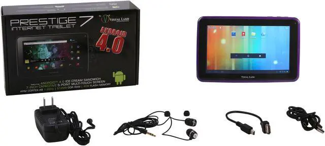 Alt view image 7 of 7 - Visual Land Prestige ME-107-8GB-PRP 512MB DDR3 RAM Memory 7.0" 800 x 480 Internet Tablet (Purple) Android 4.0 (Ice Cream Sandwich) Purple