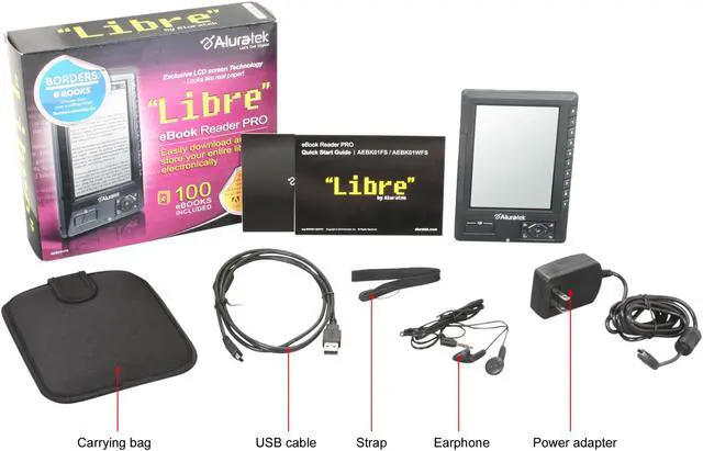 Alt view image 8 of 8 - Aluratek Libre E-Book Reader Pro AEBK01FS