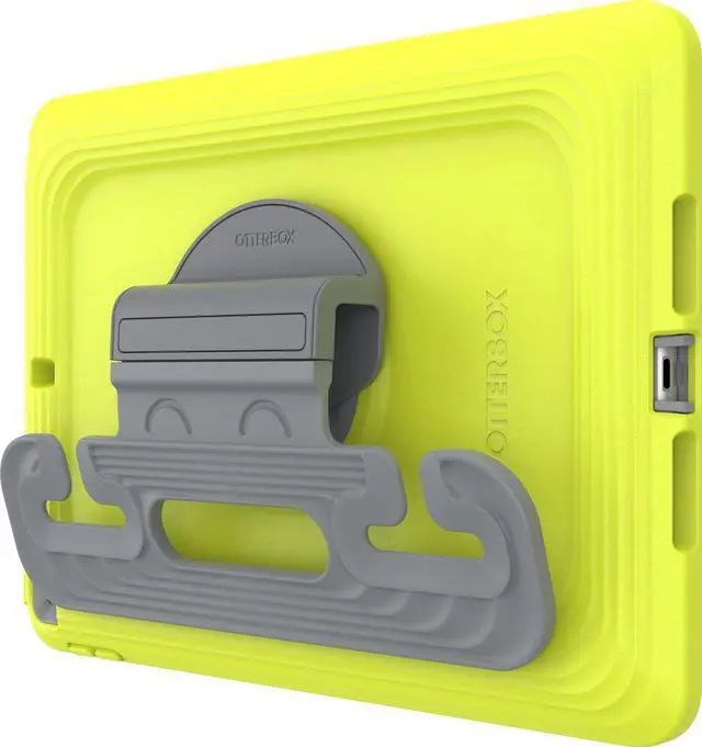 Alt view image 3 of 4 - OtterBox Kids Antimicrobial EasyGrab Martian Green (Neon Green/Grey) iPad (7th, 8th, and 9th gen) Case 77-81186