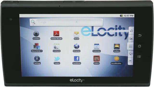 Alt view image 3 of 9 - Elocity A7-004 512MB Memory 7.0" 1024 x 600 A7+ Internet Tablet Android 2.2 (Froyo)