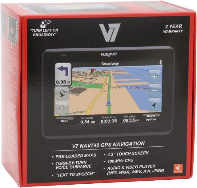 Alt view image 17 of 17 - V7 NAV740 4.3" GPS Portable Navigation Receiver and Multimedia Player