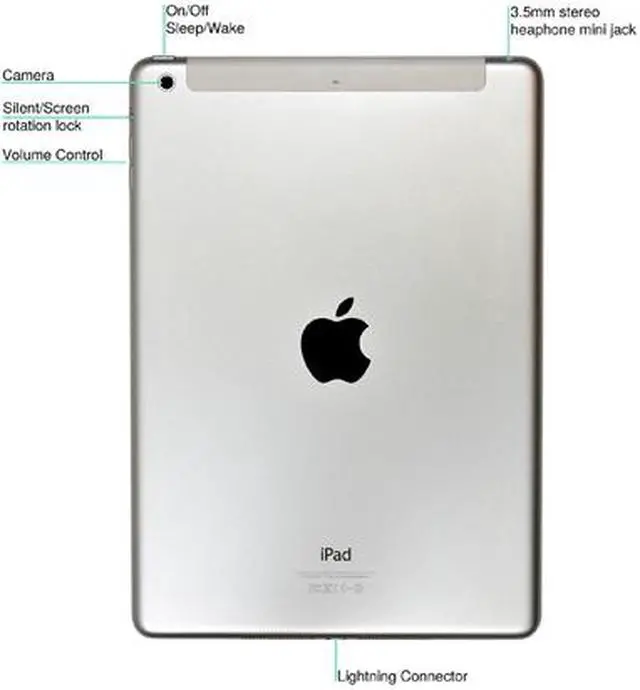 Alt view image 2 of 3 - Apple iPad Air A1475 (ME997LL/A) 1GB Memory 16GB Flash Storage 9.7" B Grade Tablet PC iOS White/Silver