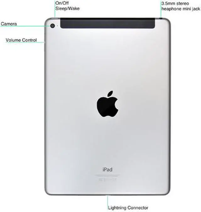 Alt view image 2 of 3 - Apple iPad Air 2 A1567 (MH2M2LL/A) 2GB Memory 64GB Flash Storage 9.7" Tablet PC iOS Black/Space Gray