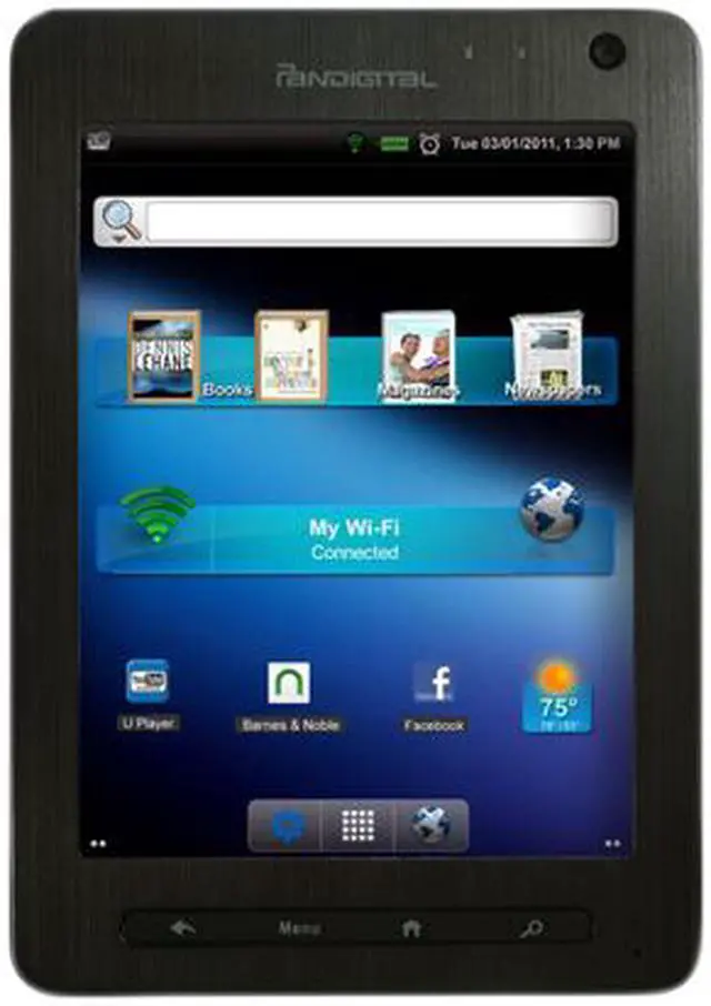 Alt view image 2 of 11 - Pandigital R70B200 256MB DRAM Memory 7.0" 800 x 480 Media Tablet Android 2.2 (Froyo)