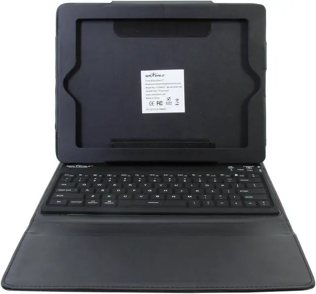 Alt view image 2 of 8 - Seal Shield Silver Blue Glow Wireless Keyboard with Luxury Case for iPad